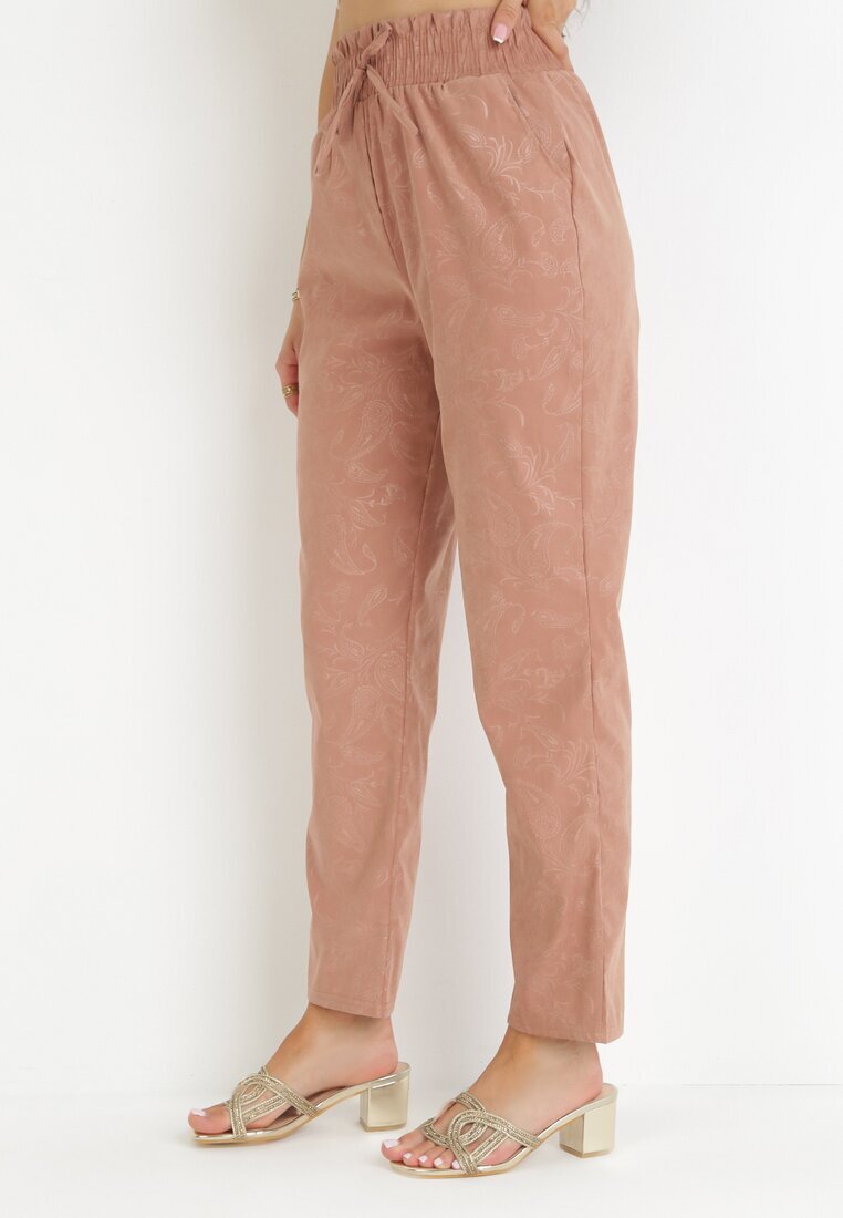 pesail Pantaloni roz închis cu elastic în talie Krette