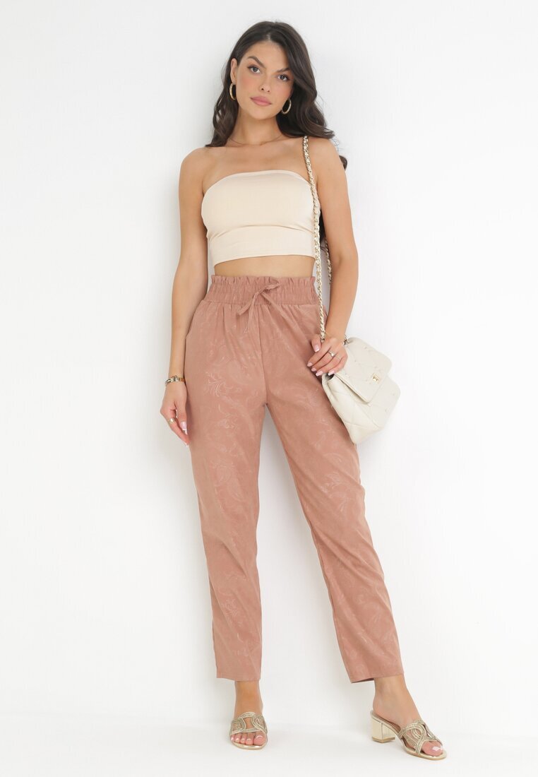 pesail Pantaloni roz închis cu elastic în talie Krette