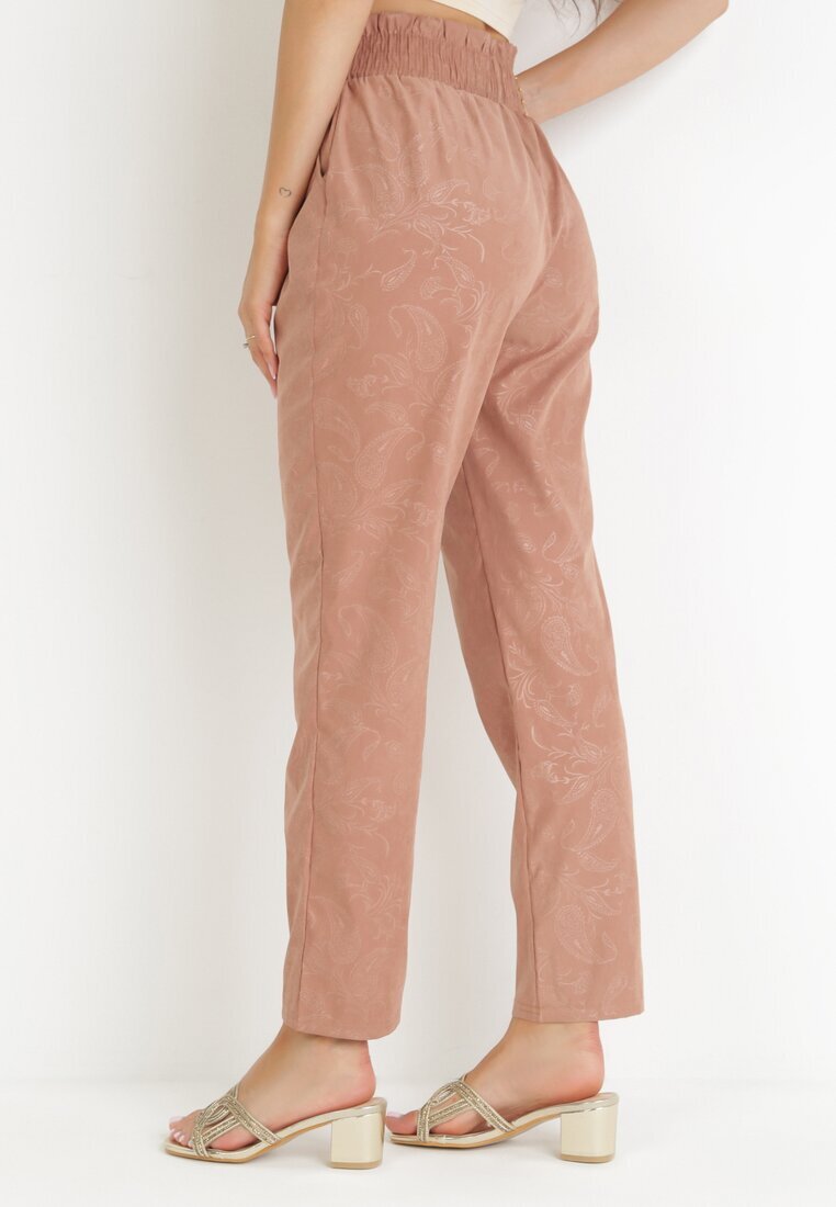 pesail Pantaloni roz închis cu elastic în talie Krette