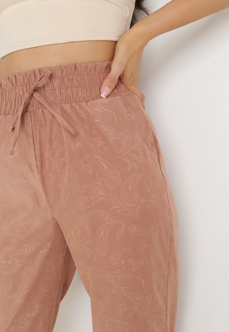 pesail Pantaloni roz închis cu elastic în talie Krette