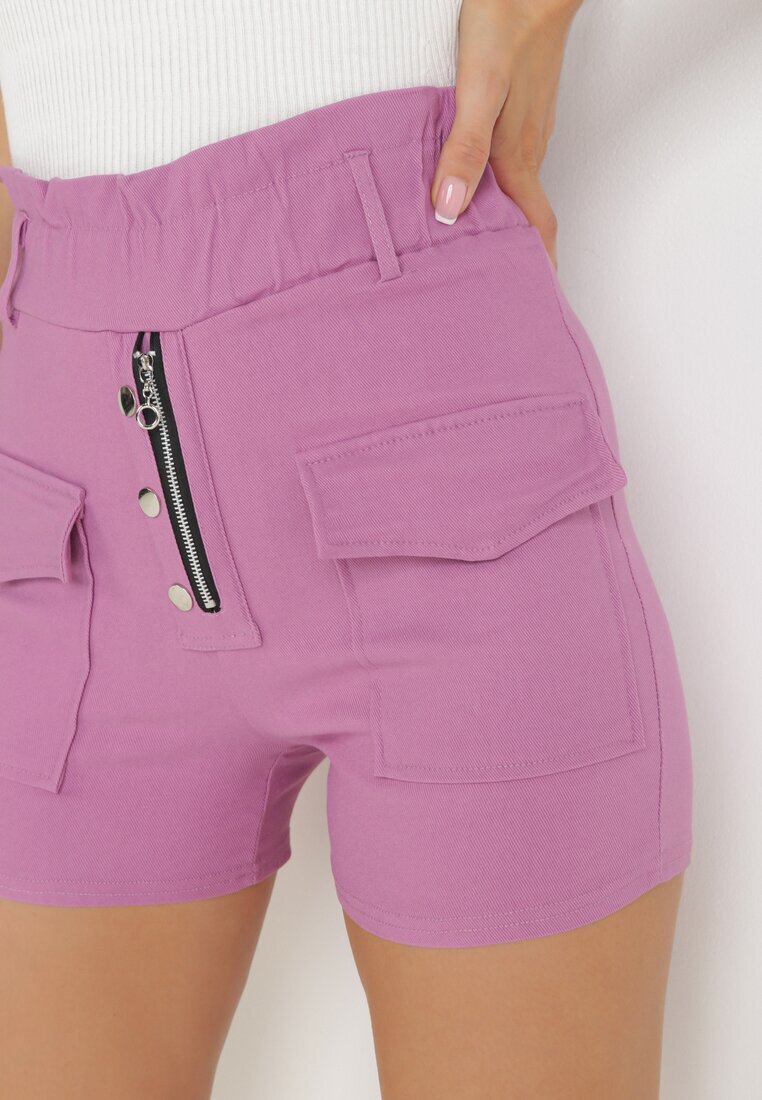 pesail Pantaloni scurți roz închis cu talie elastică Virni