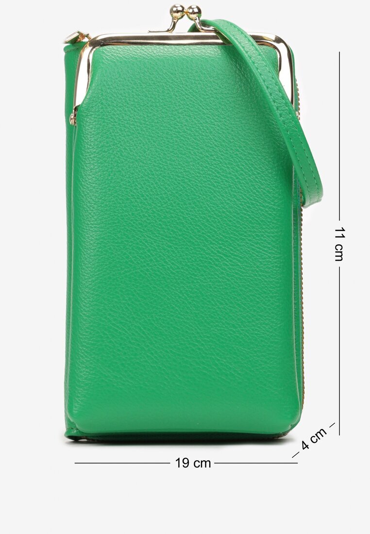  Portofel Geantă Mini Verde cu Portmoneu Decorativ și Curea Subțire Yathika