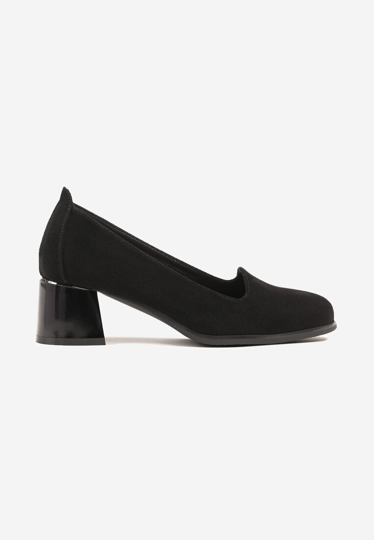 potocki Pantofi cu toc Negre Elegante cu toc gros cu branț din piele Tillivana
