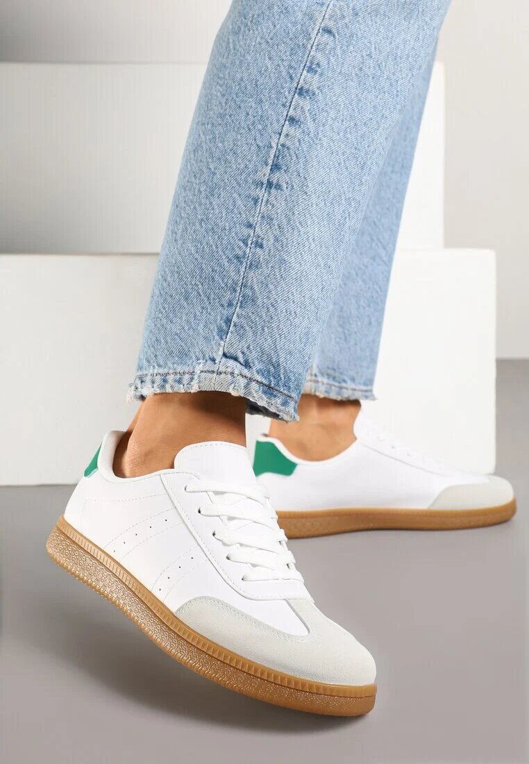potocki Sneakers Albi în Stil Tenis cu Perforații Reiaris