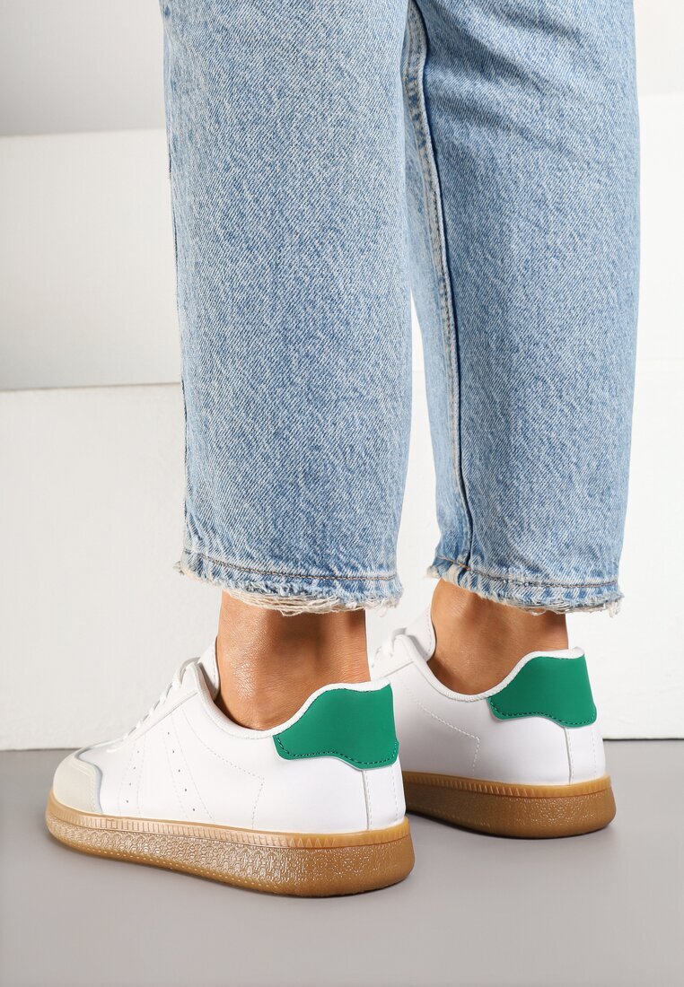 potocki Sneakers Albi în Stil Tenis cu Perforații Reiaris
