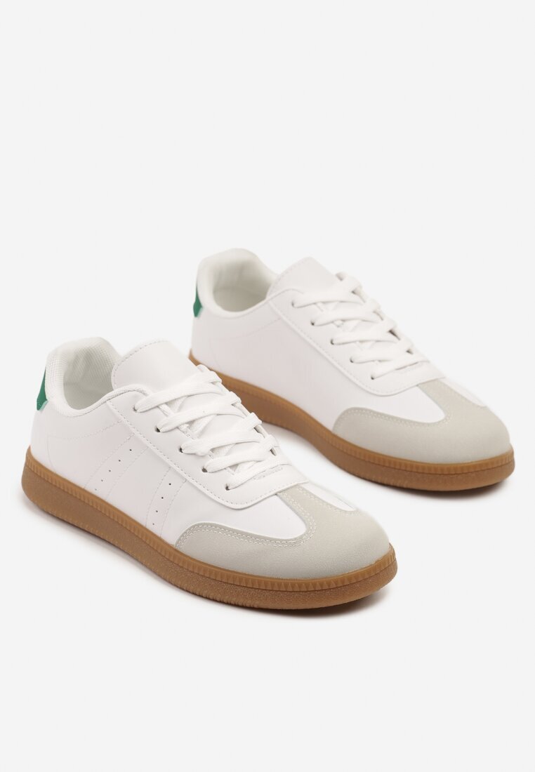 potocki Sneakers Albi în Stil Tenis cu Perforații Reiaris