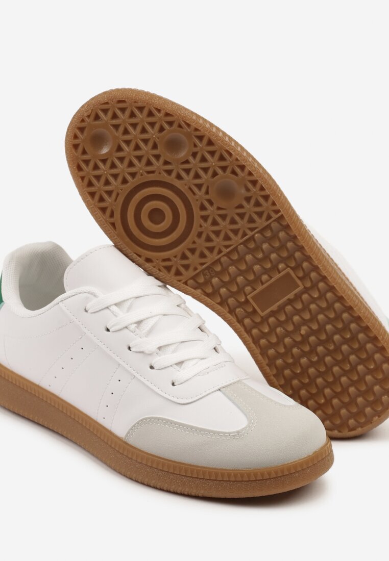 potocki Sneakers Albi în Stil Tenis cu Perforații Reiaris
