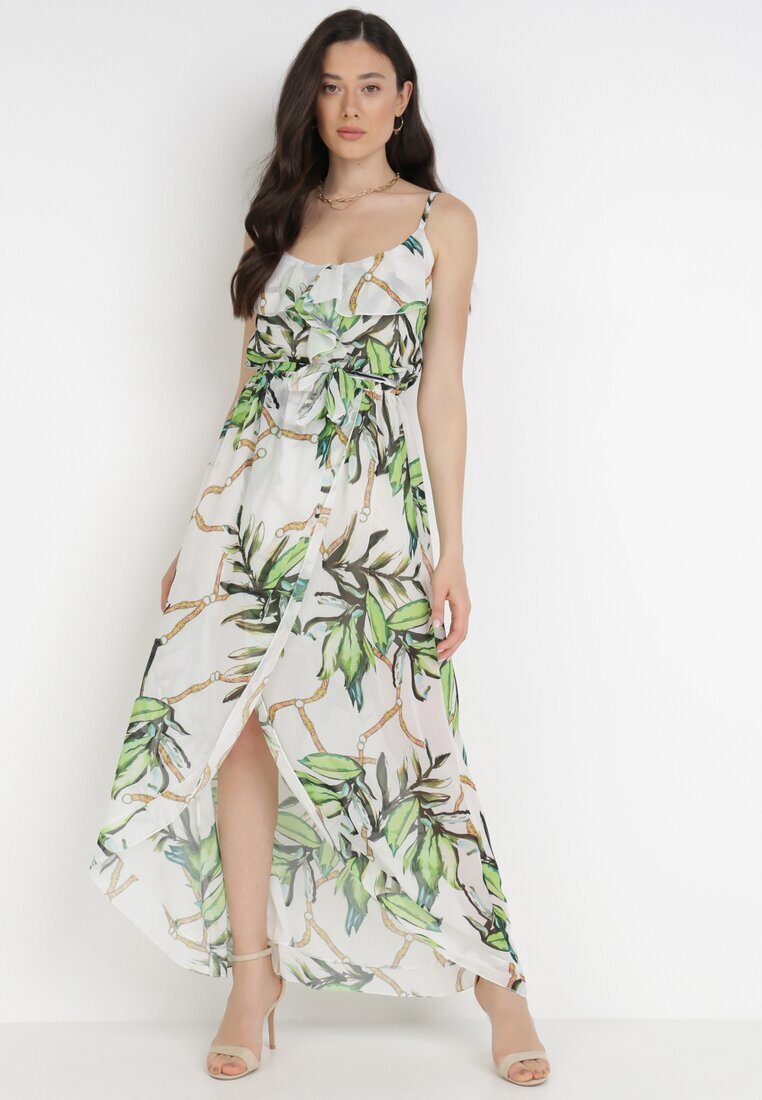 pretty Rochie Albă-Verde Thialcia