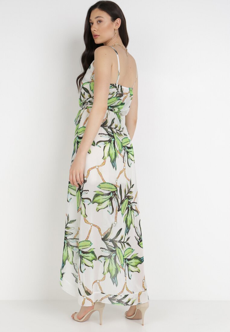 pretty Rochie Albă-Verde Thialcia