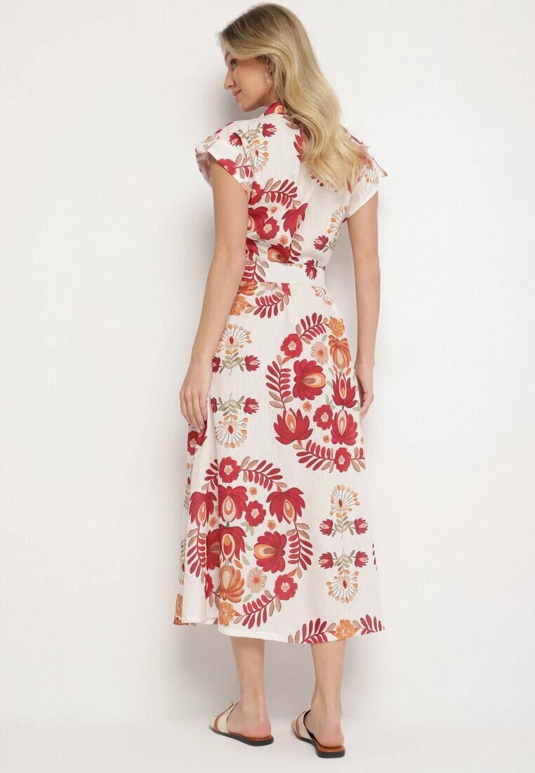 pretty Rochie Bordeaux din Vâscoză cu Croială tip Cămașă cu Curea cu Cataramă Nitasiela