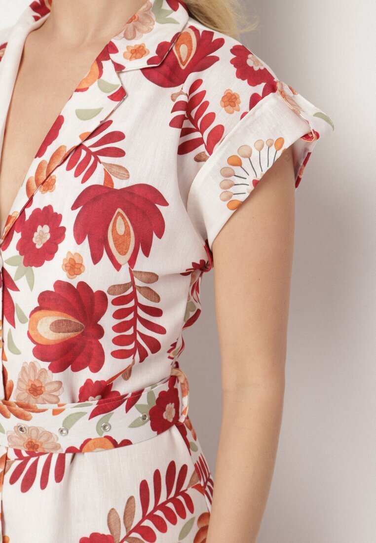 pretty Rochie Bordeaux din Vâscoză cu Croială tip Cămașă cu Curea cu Cataramă Nitasiela