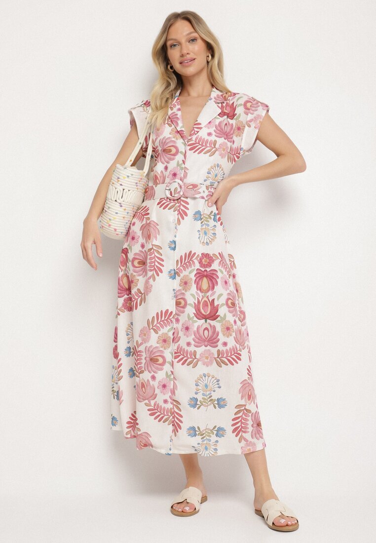 pretty Rochie Rozalie cu viscoză stil cămașă cu curea cu cataramă Nitasiela
