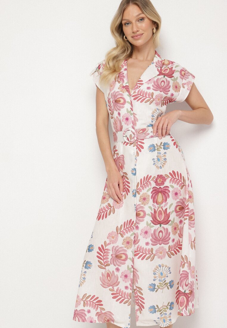 pretty Rochie Rozalie cu viscoză stil cămașă cu curea cu cataramă Nitasiela