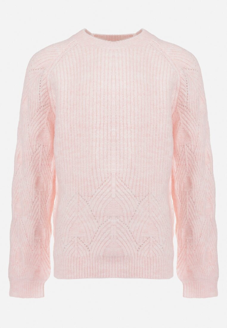  Pulover Roz din Tricot Moale Paumu