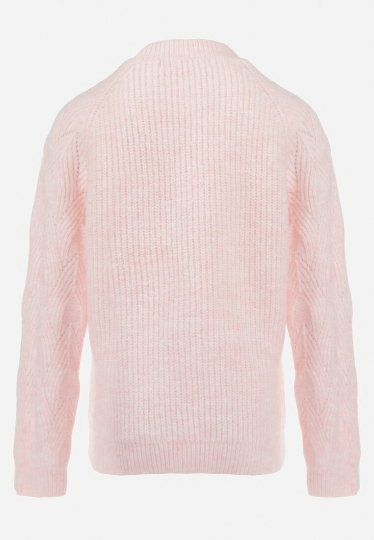  Pulover Roz din Tricot Moale Paumu