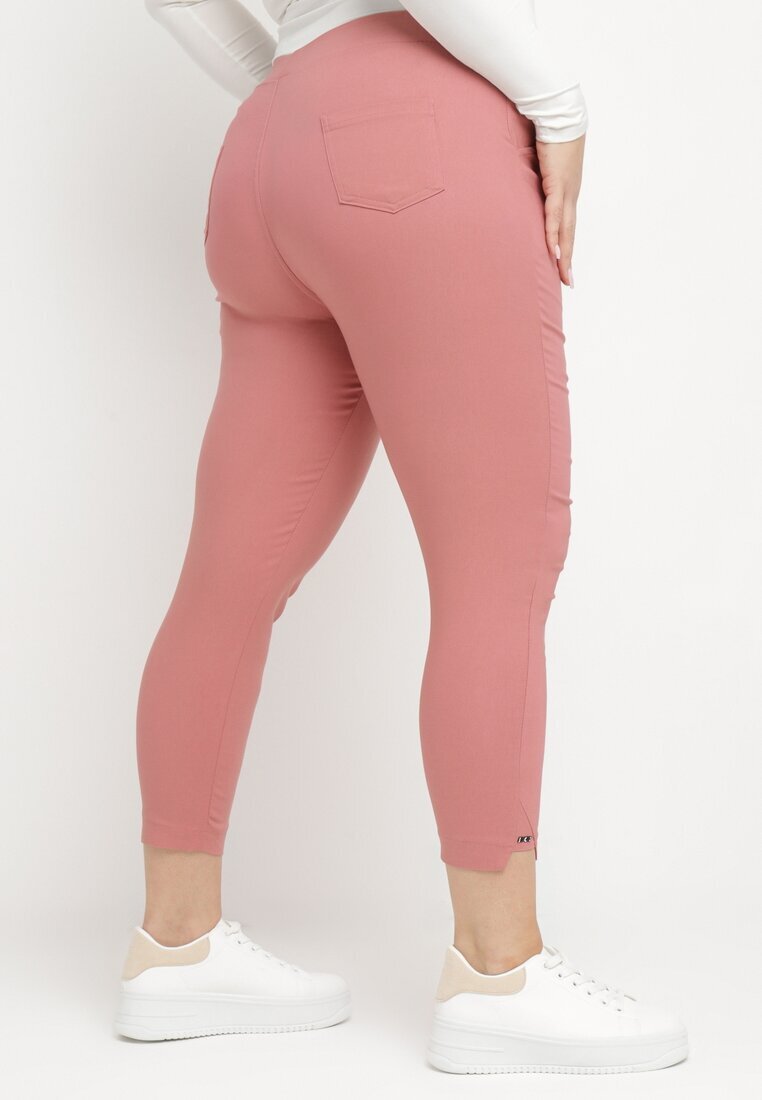queene Pantaloni roz închis High Waist cu șnur la talie Istmena