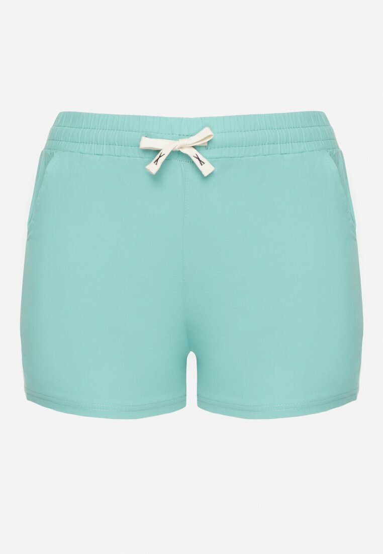 queene Pantaloni scurți Din bumbac Verde deschis Decorați cu șnur Liralise