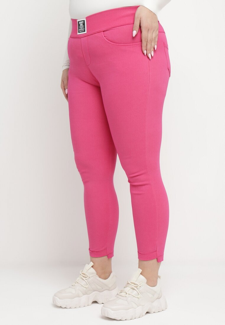 queene Pantaloni Skinny Roz închis cu Buzunare Afrina