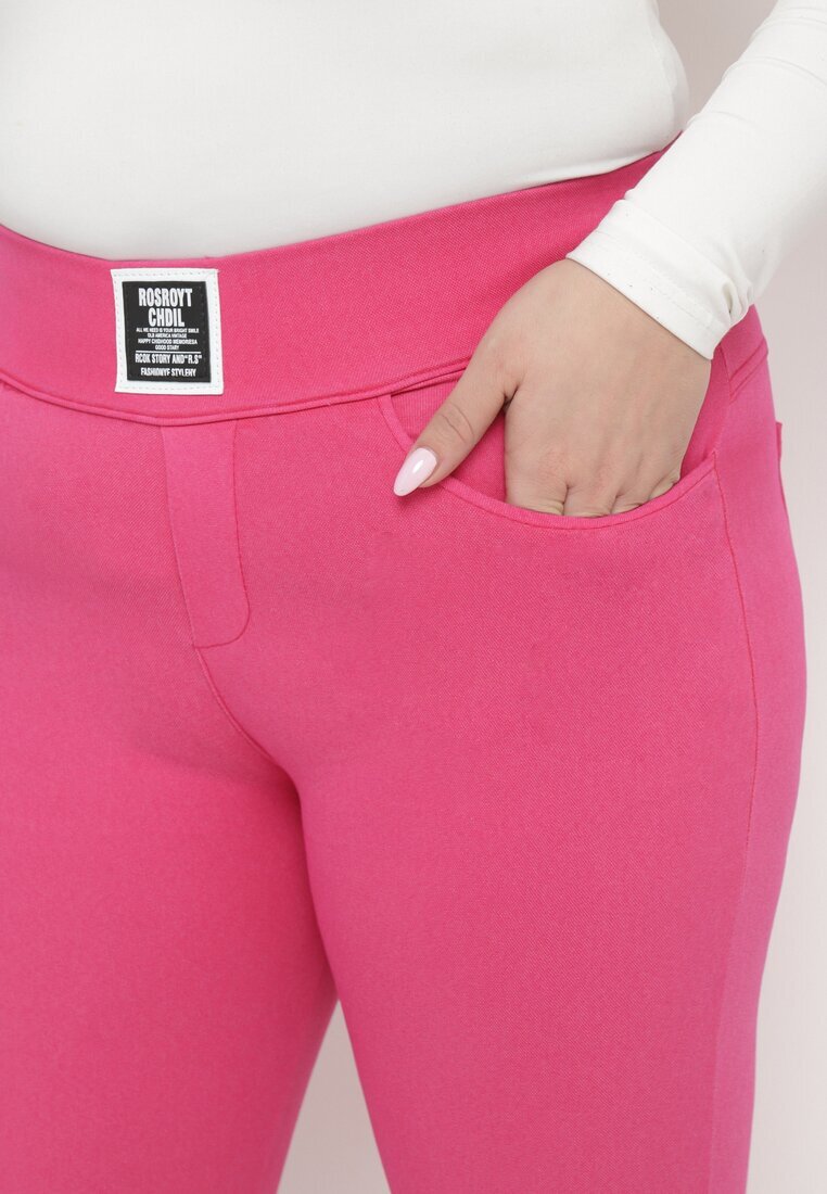 queene Pantaloni Skinny Roz închis cu Buzunare Afrina