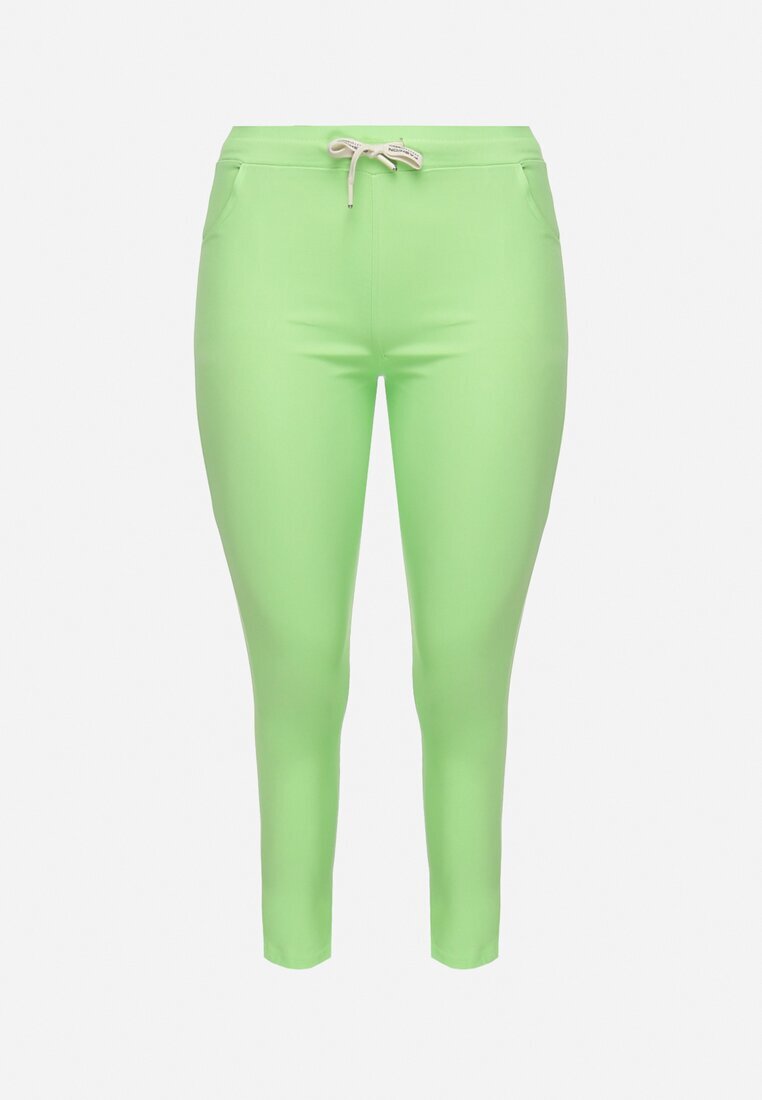 queene Pantaloni Verde deschis cu Talie Înaltă și Elastic în Talie și Șnururi Reglabile Berlioza