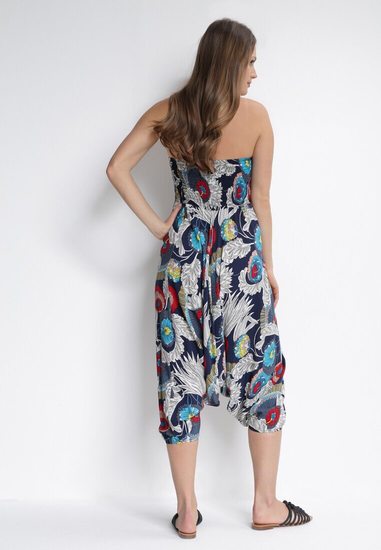 r&f fashion Bluză Bleumarin 3-în-1 Salopetă și Pantaloni cu Imprimeu Floral Floressa