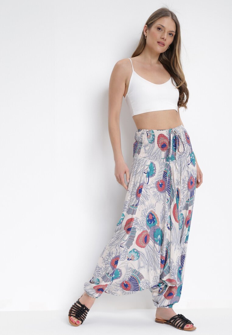 r&f fashion Bluză Salopetă și Pantaloni 3în1 Bej deschis cu Model Floral Floressa