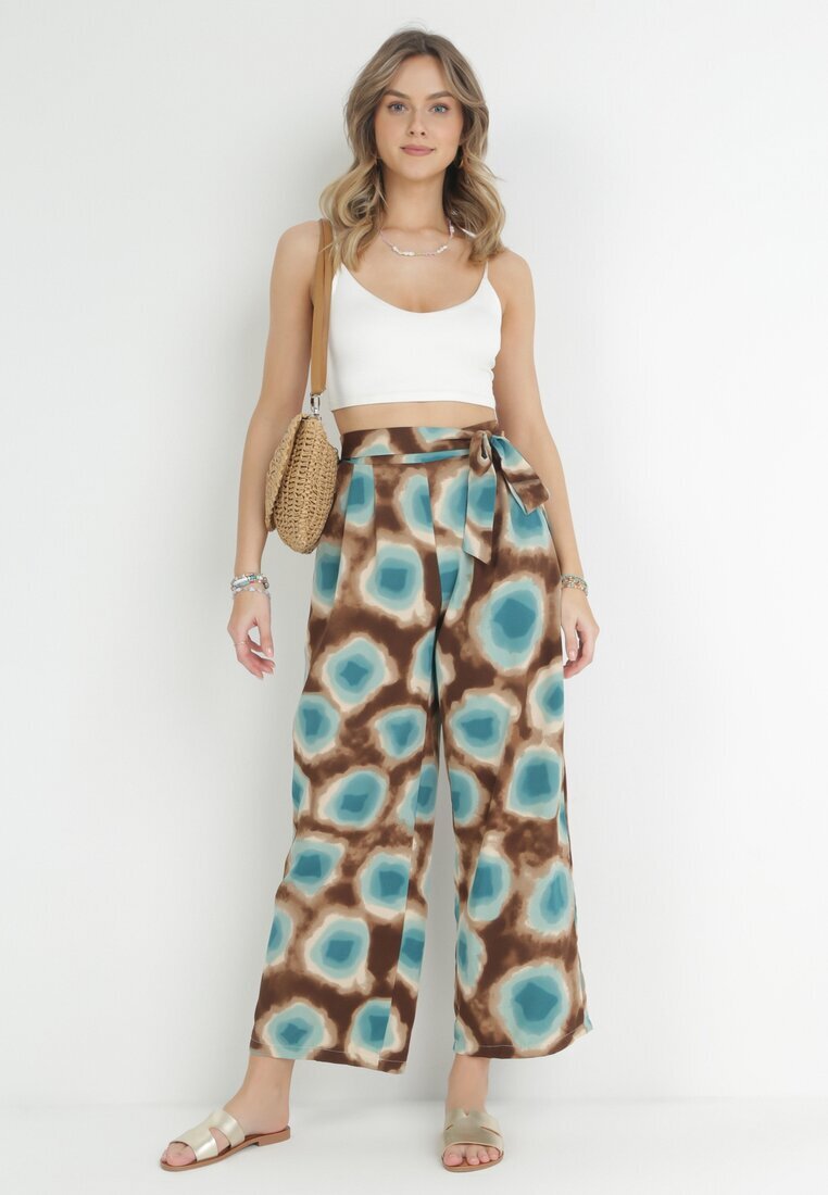 r&f fashion Pantaloni maro și mentă Elitea