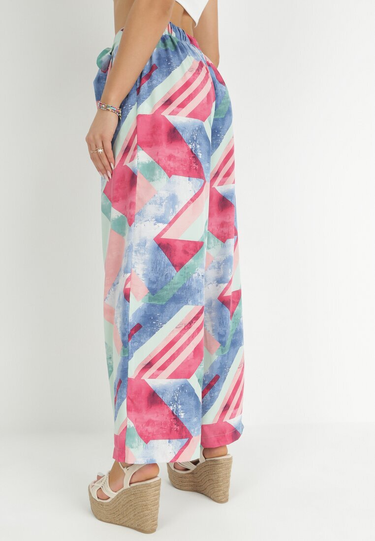 r&f fashion Pantaloni Mentă Largi cu elastic și șnur în talie Narias