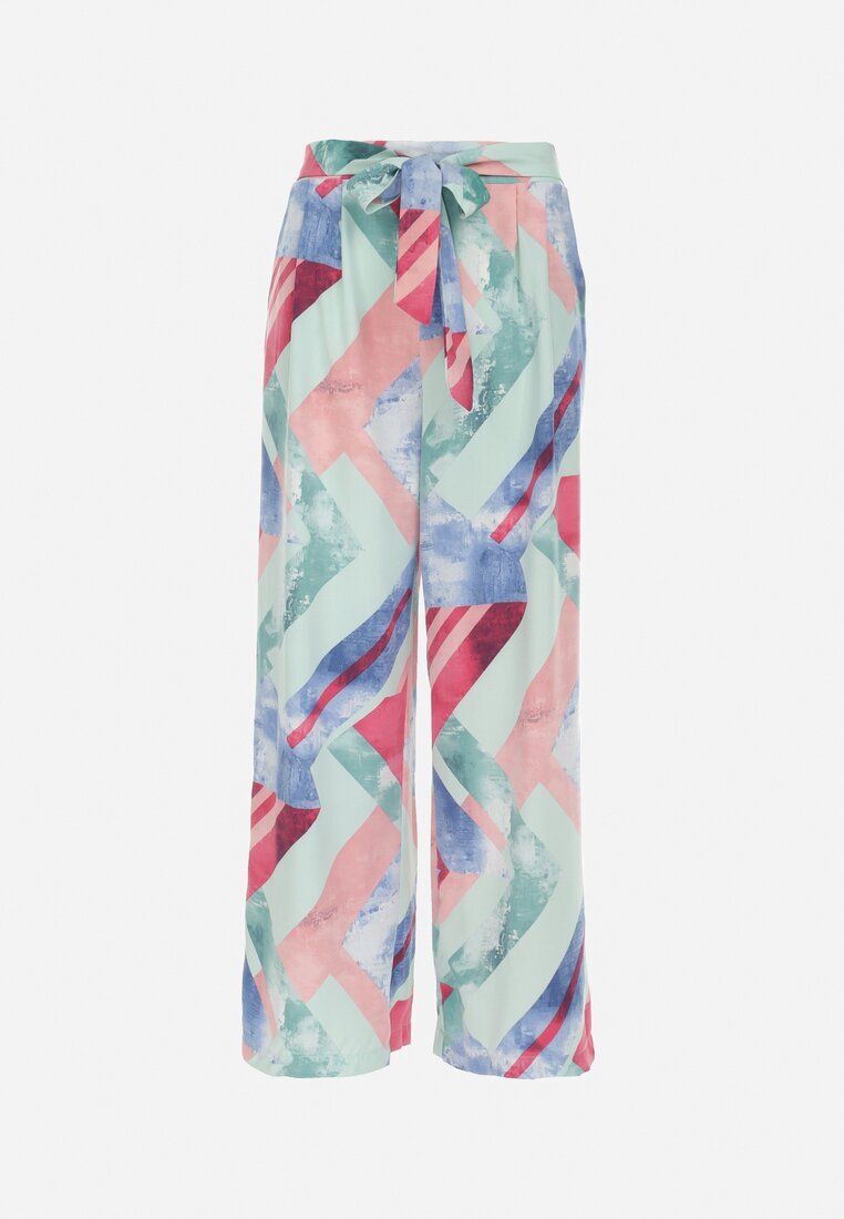 r&f fashion Pantaloni Mentă Largi cu elastic și șnur în talie Narias