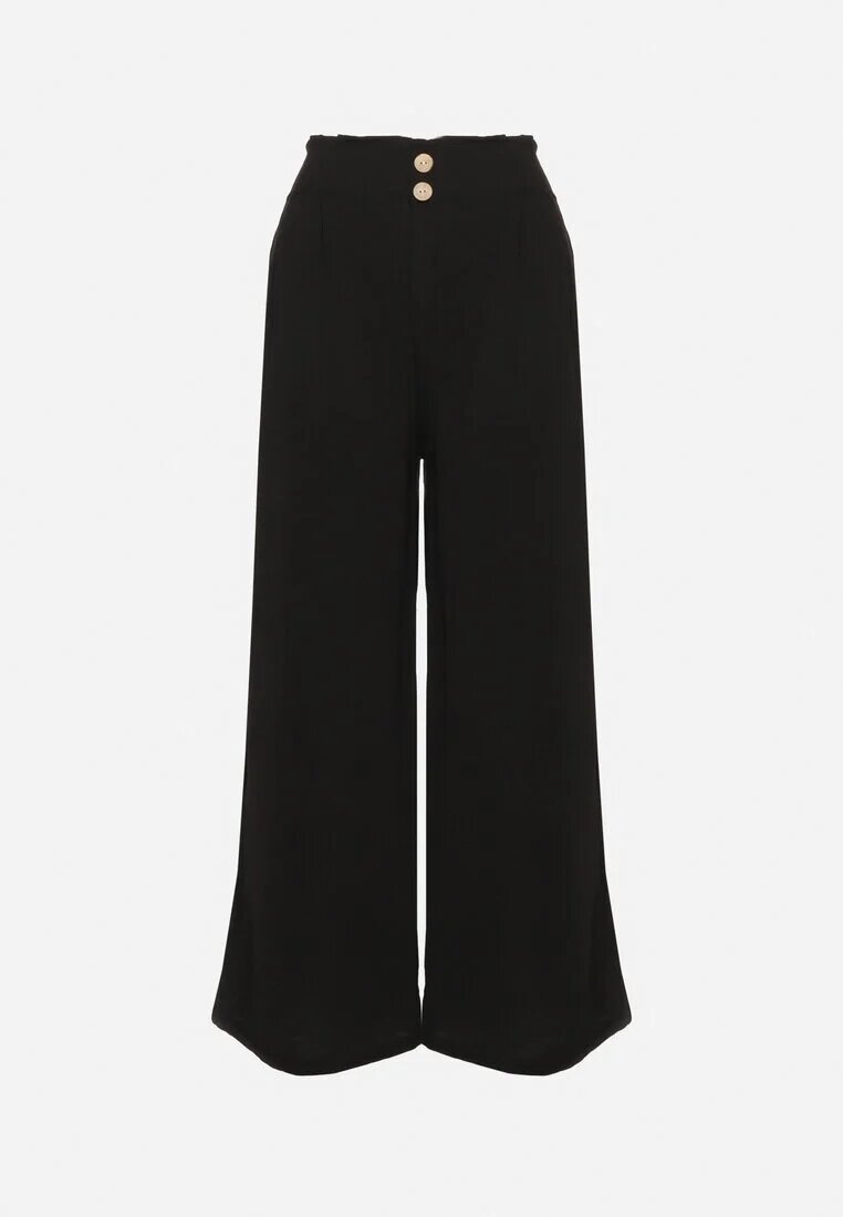 r&f fashion Pantaloni Negri Largi tip Aladdin cu Talie Înaltă și cu elastic în talie Rissanas