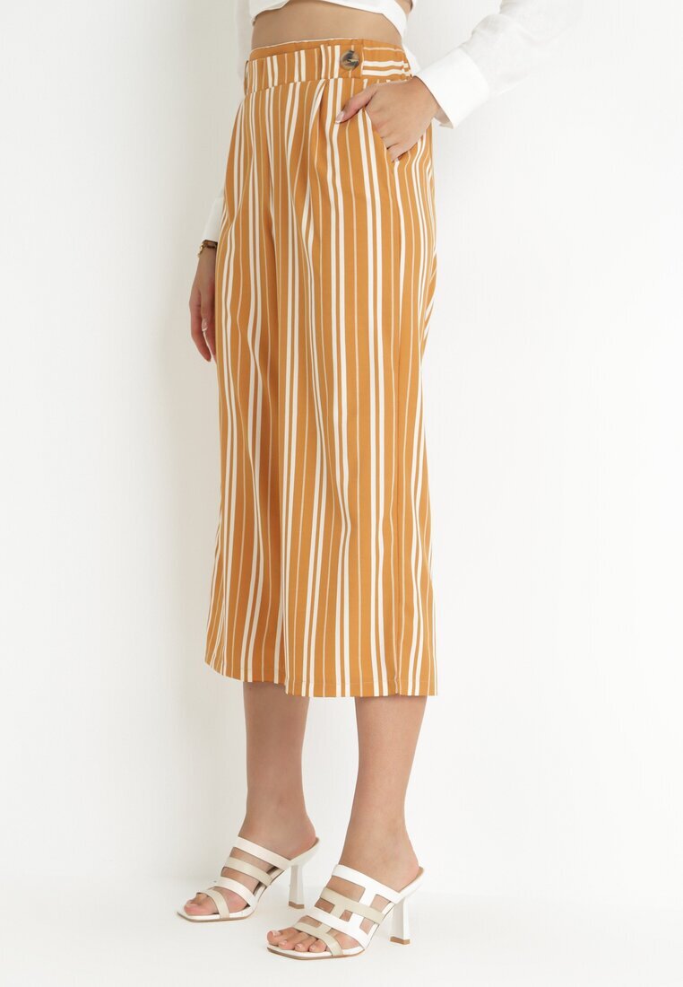 r&f fashion Pantaloni Portocalii Largi cu dungi Cleeki