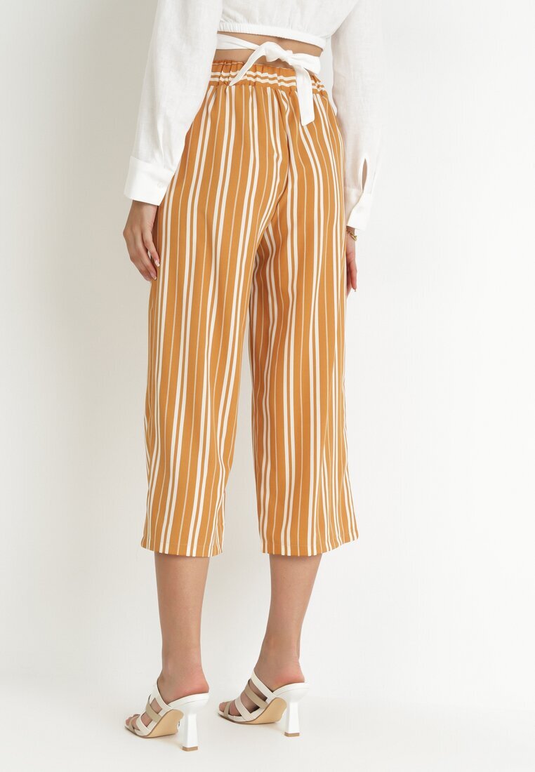 r&f fashion Pantaloni Portocalii Largi cu dungi Cleeki