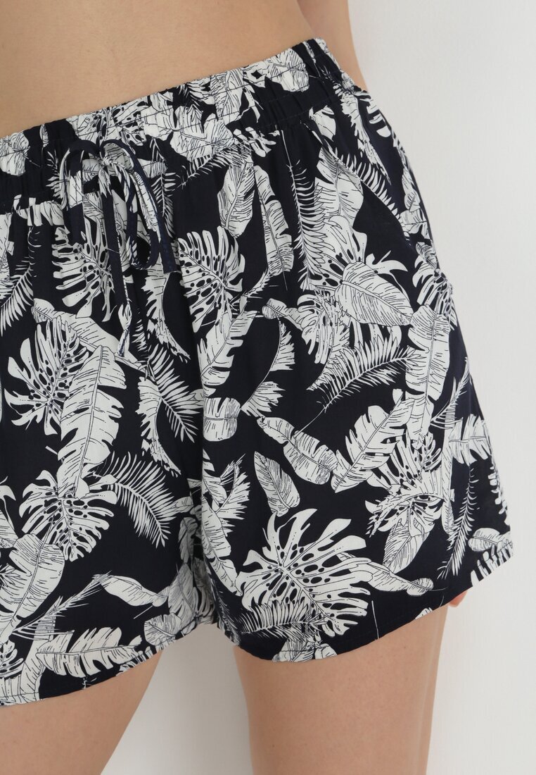 r&f fashion Pantaloni scurți bleumarin lejeri cu elastic în talie și buzunare laterale Nernira