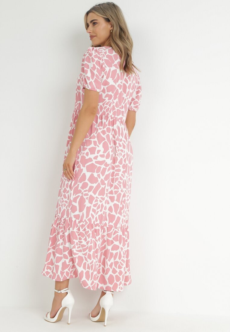 r&f fashion Rochie Cloche Roz Maxi cu Volan la Bază Zeanna