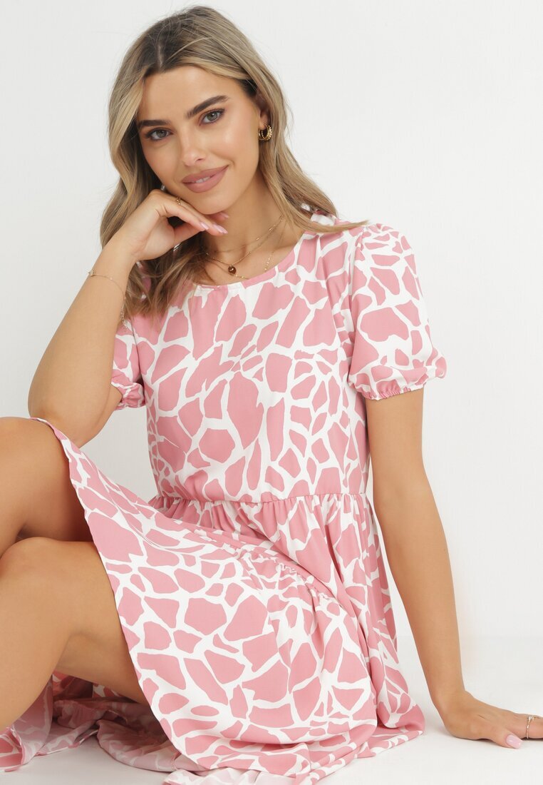 r&f fashion Rochie Cloche Roz Maxi cu Volan la Bază Zeanna