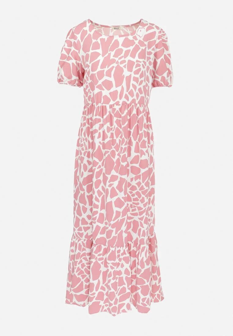 r&f fashion Rochie Cloche Roz Maxi cu Volan la Bază Zeanna