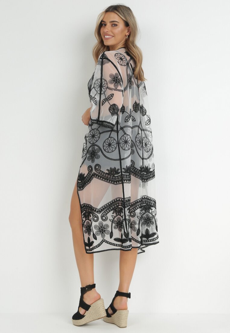 r&f fashion Rochie de plajă Albă-Neagră cu broderie Rafif