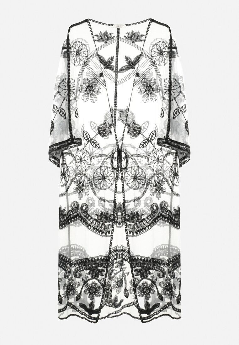 r&f fashion Rochie de plajă Albă-Neagră cu broderie Rafif