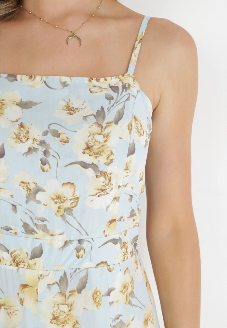 r&f fashion Rochie Maxi albastru deschis pe bretele reglabile cu șliț la tiv Alasima
