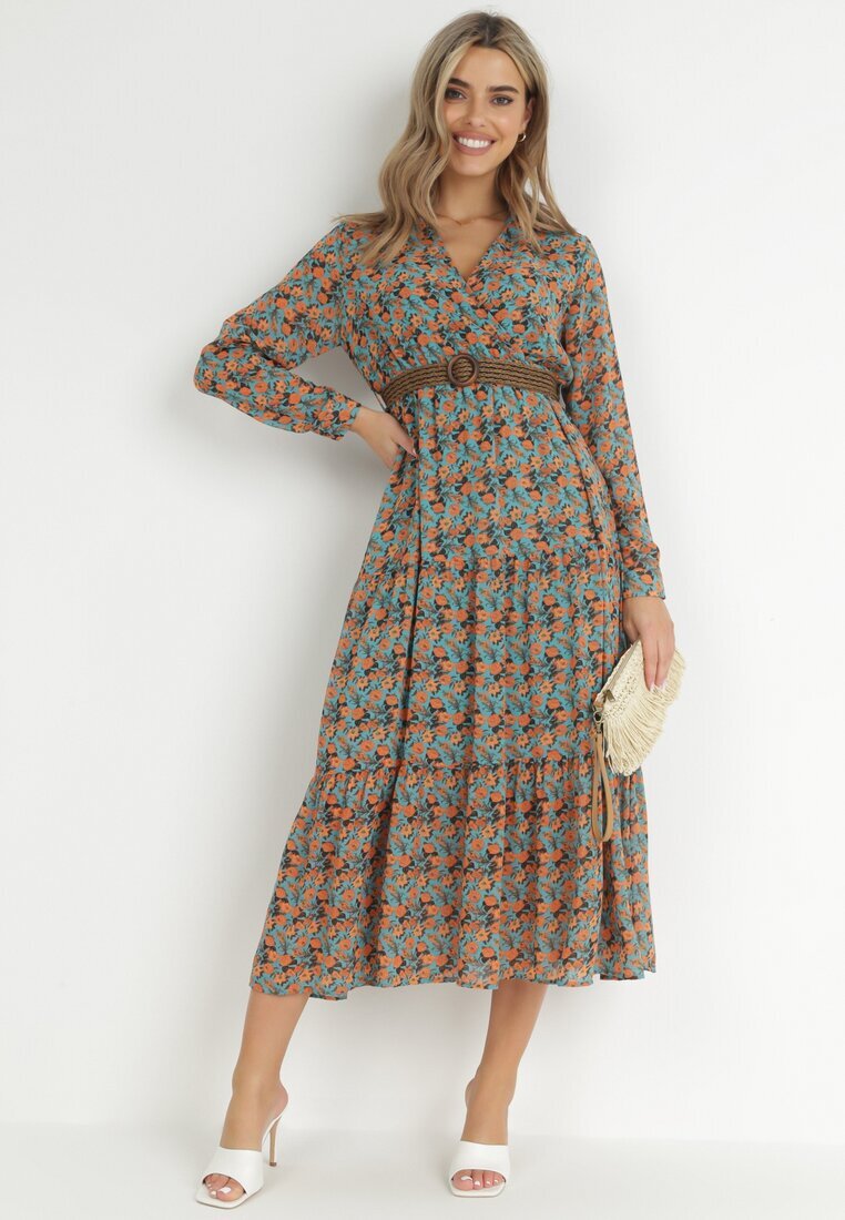 r&f fashion Rochie Verde Cu curea Khazin