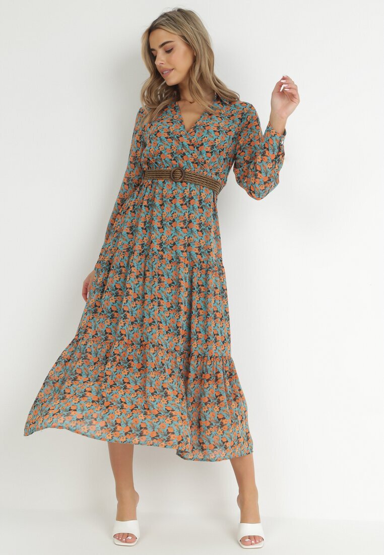 r&f fashion Rochie Verde Cu curea Khazin