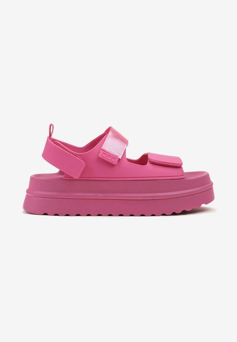 renda Sandale Fucsia Stil Chunky Cu Talpă Groasă Cu Închidere Velcro Militiela