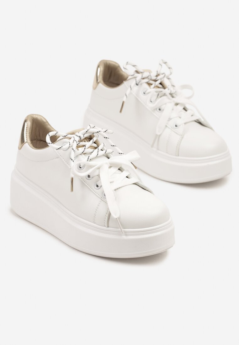 renda Sneakers Albi-Aurii Decorați cu șiret dublu Zdivane