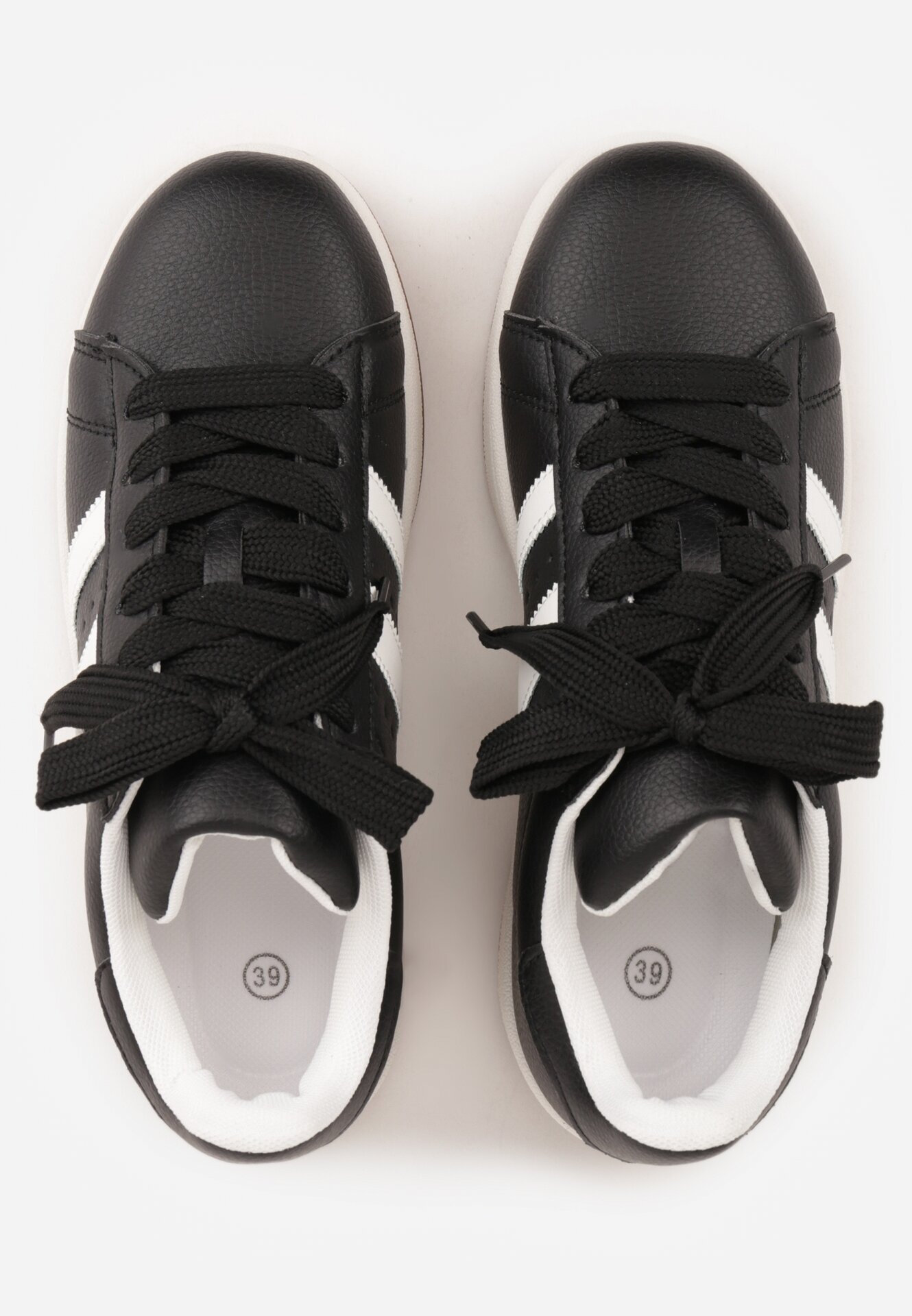 renda Sneakers Negre cu Perforații și Benzi Decorative Deolene