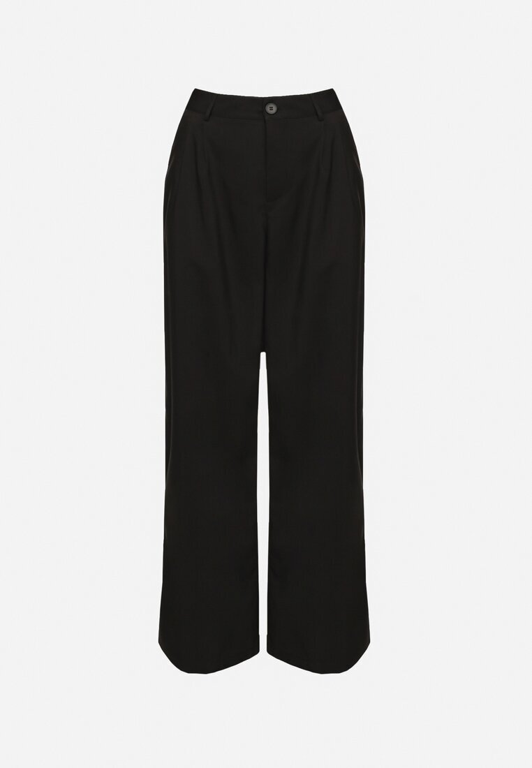 retro & icone Pantaloni Negri de costum cu picior drept cu talie înaltă Falzemira