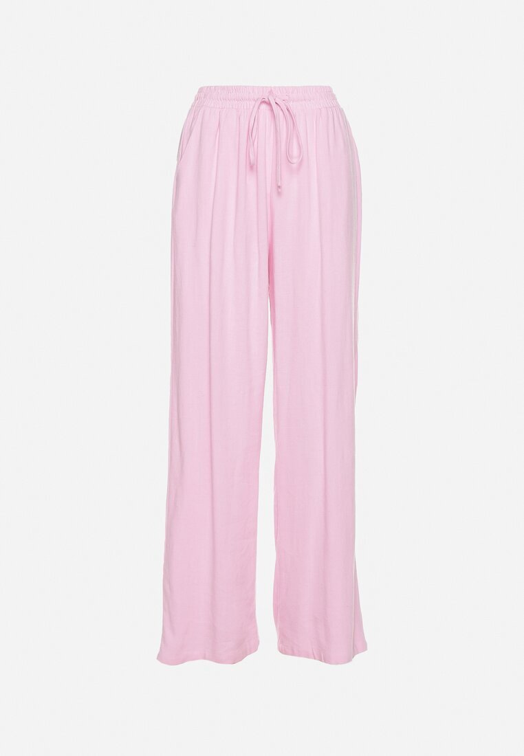 retro & icone Pantaloni Roz din Viscoză și In cu croială largă Almaris