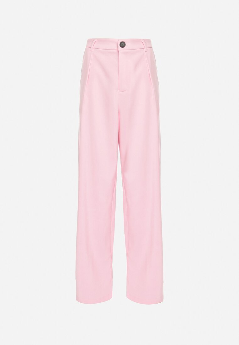 retro & icone Pantaloni Roz în stil de costum cu talie înaltă Glorda