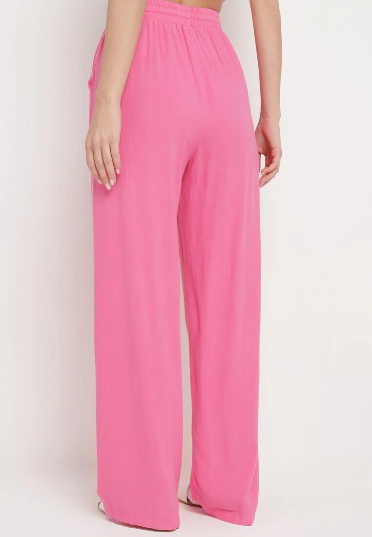 retro & icone Pantaloni Roz închis din vâscoză și in cu picioare largi Almaris