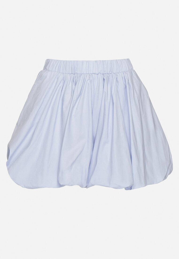 retro & icone Pantaloni scurți Albastru din bumbac cu croi bufant și elastic în talie Lortewia