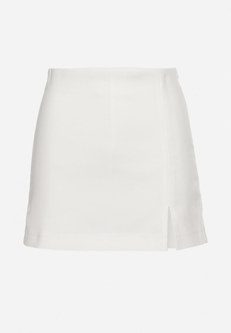 retro & icone Pantaloni scurți Albi Tip Fustă Cu fermoar Cu talie înaltă Efimar